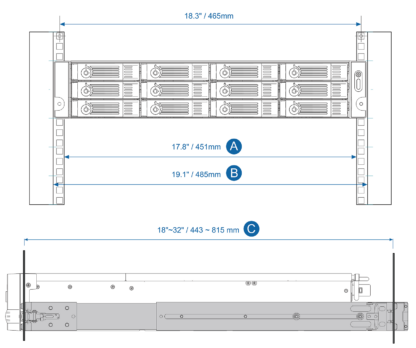 QNAP Rack Slide Rail Kit RAIL-B02 - Image 2