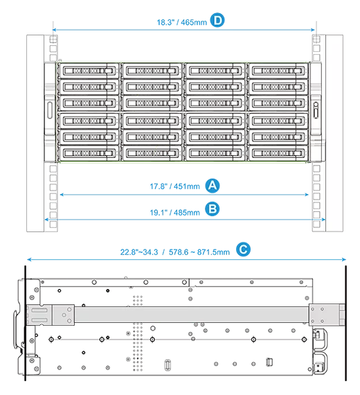 QNAP Standard Rail Kit Rail-A02-90 - Image 2