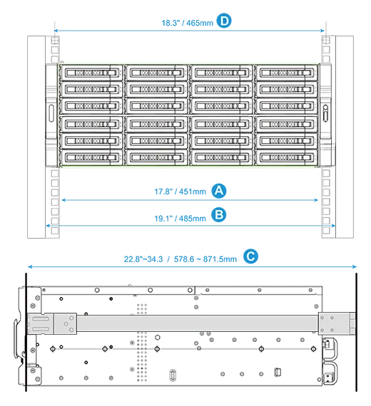 QNAP Standard Rail Kit Rail-A02-90 - Image 3