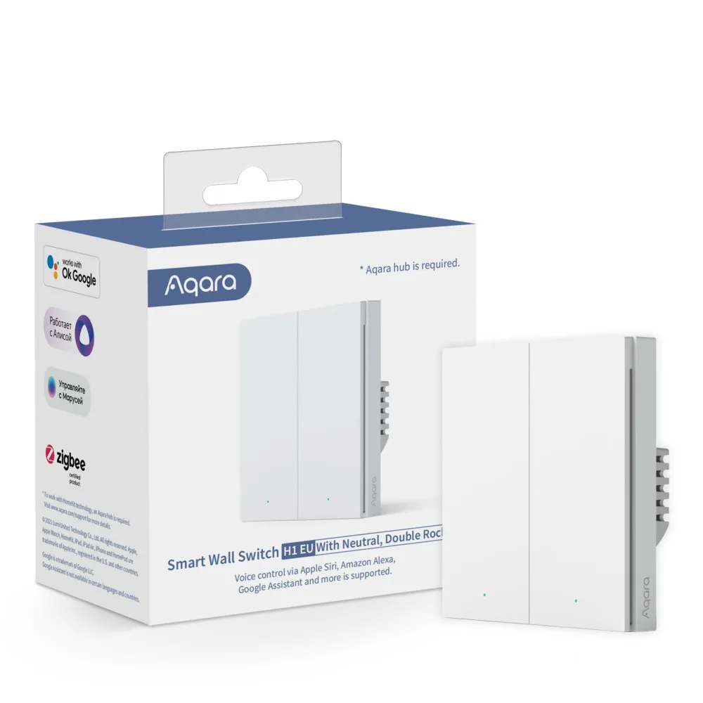 Aqara Smart Wall Switch H1 EU | Dual with neutral wire | White