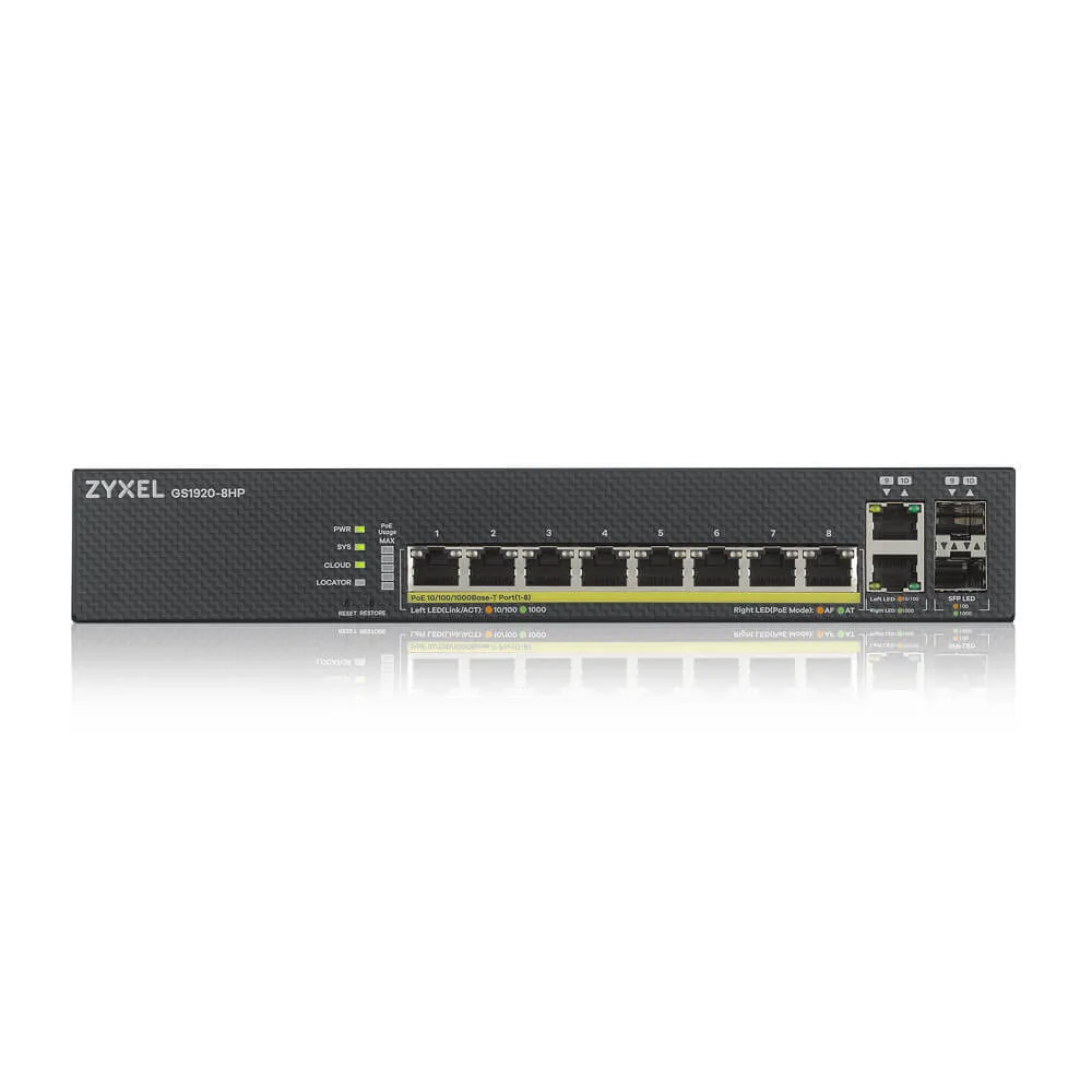 Zyxel GS1920-8HPV2 10 Port Smart Managed Switch 130W POE - Image 4