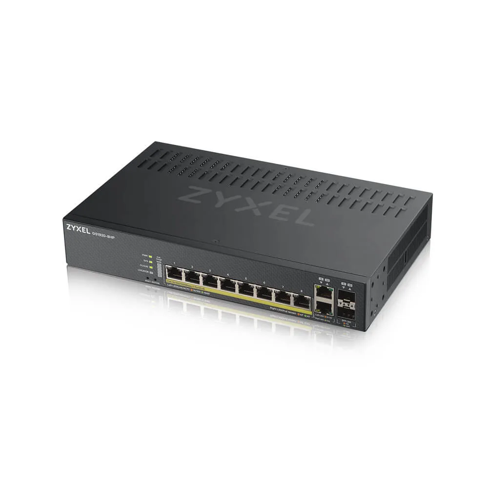 Zyxel GS1920-8HPV2 10 Port Smart Managed Switch 130W POE - Image 2
